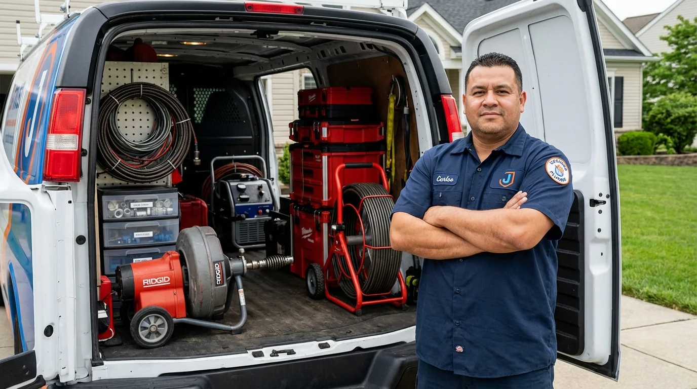 Professional drain cleaning equipment and Johns Plumbing LLC plumber in Jasper