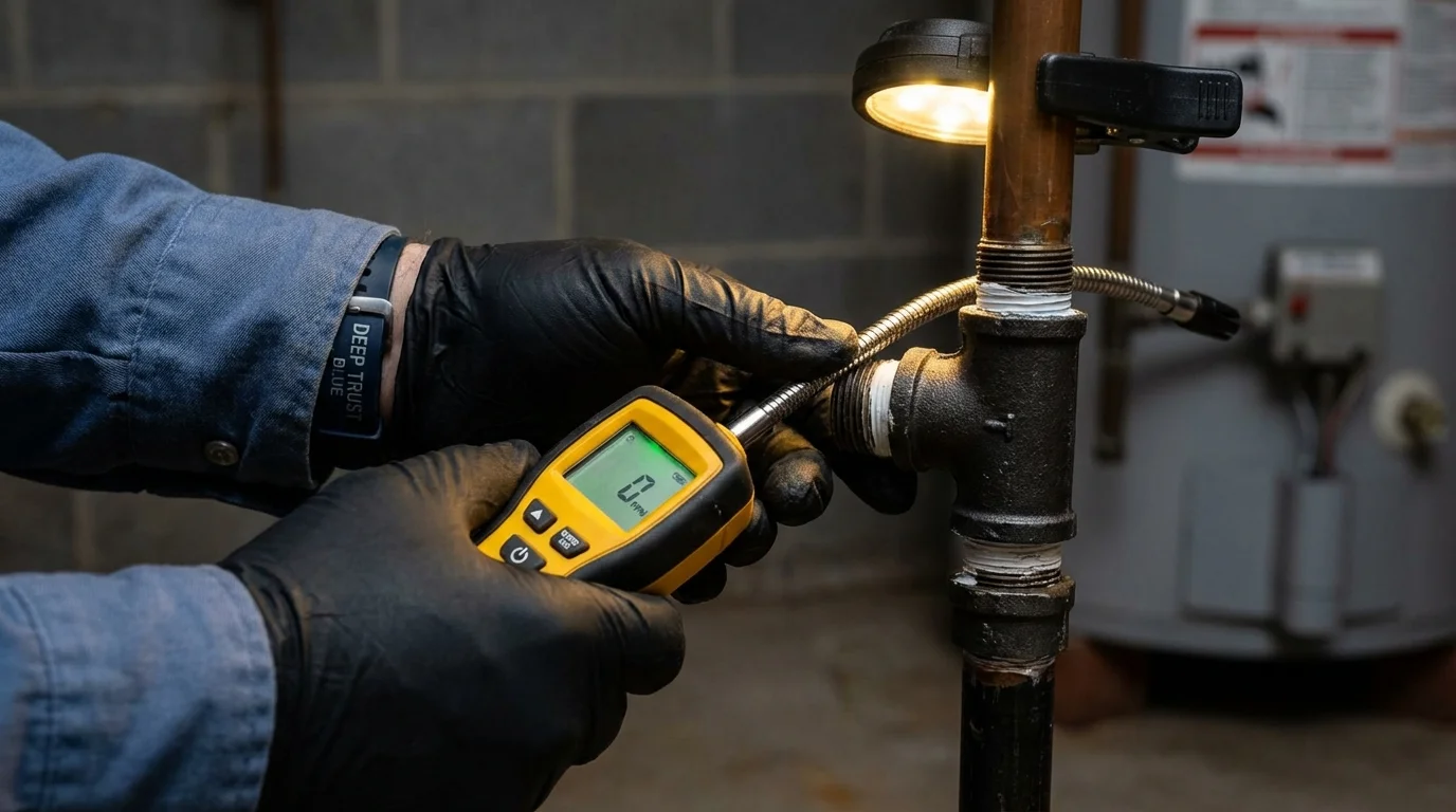 Gas leak detection with electronic sniffer by Johns Plumbing LLC in Jasper